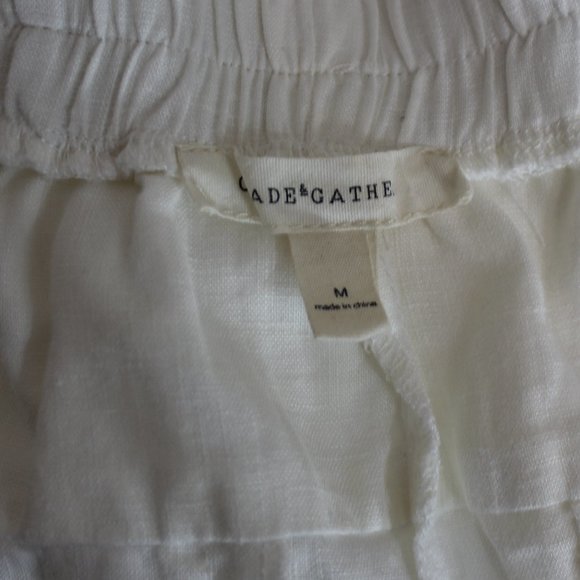 Grade&Gather 100%  Linen white woman straight leg pant 4 pockets  size Medium - Picture 8 of 9